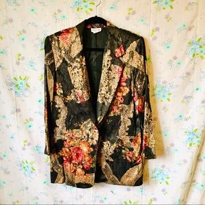 Vintage Joseph Gee Floral Blazer, Size Medium